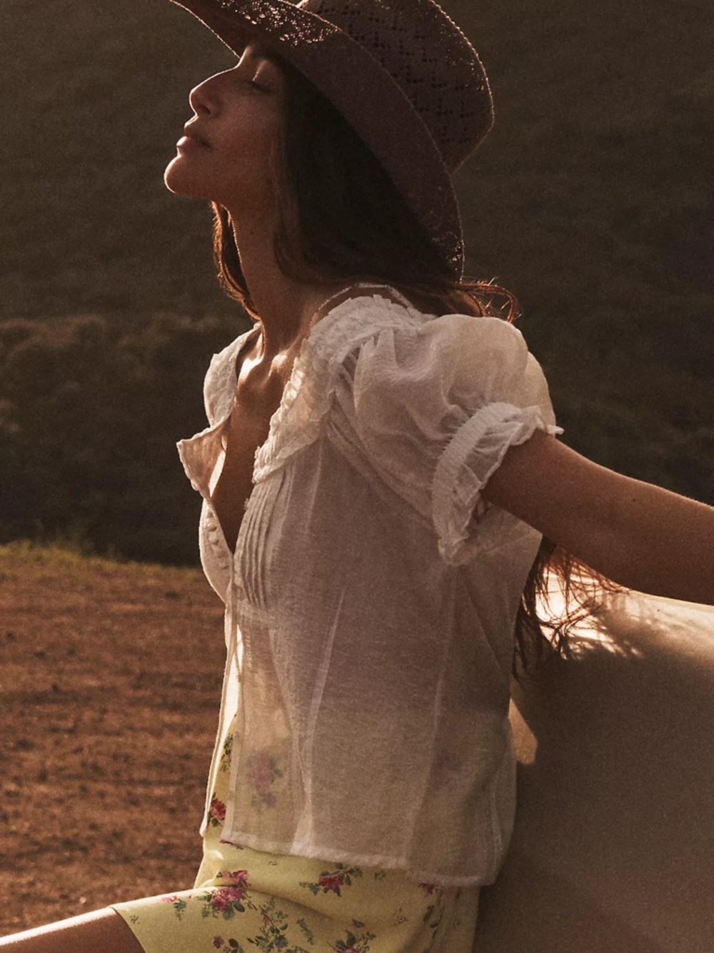 Pilcro Sheer Silky Blouse - Picture 2 of 2